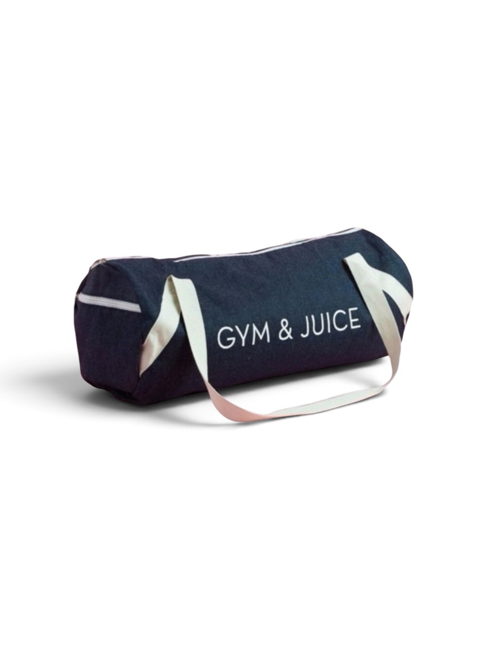 “Gym & Juice” Denim Duffle Gym Travel Overnight Bag by PRIVATE PARTY NWOT